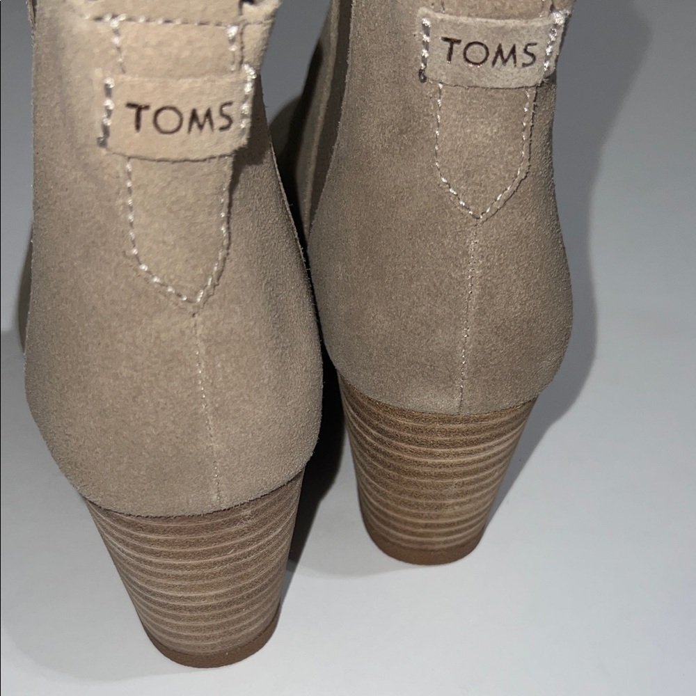 Toms Taupe Wedge Ankle Booties - Picture 5 of 9
